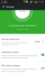 airdroid android backup option