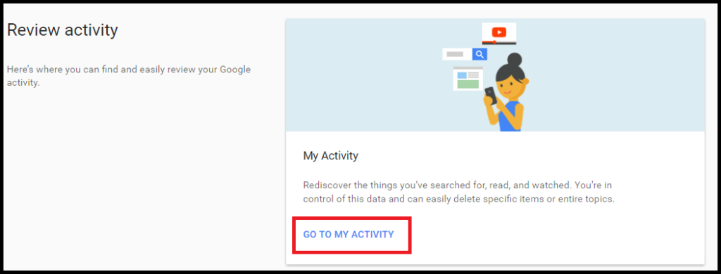 review activity under google my account