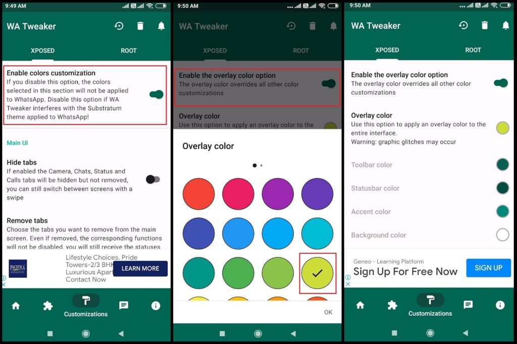 change whatsapp colour using wa tweaker